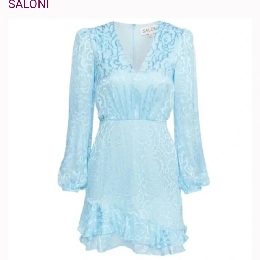 SALONI Women's Alya Short Dress, Ice Blue, 2 - Picture 2 of 8